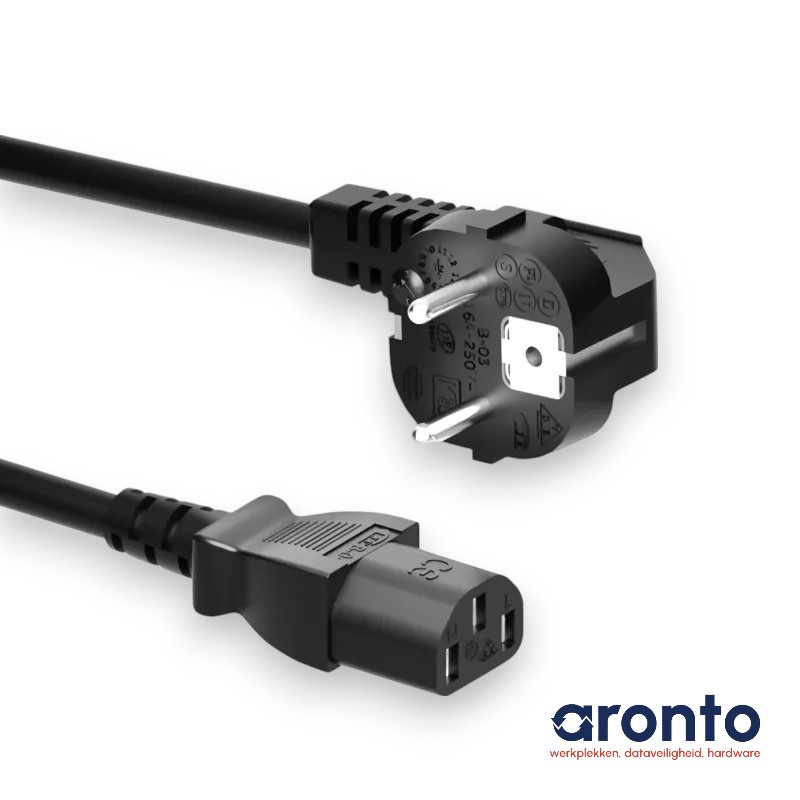 Stroomkabel PC gebruikt - C13 naar Schuko - 230V  - voor Monitor & Voeding